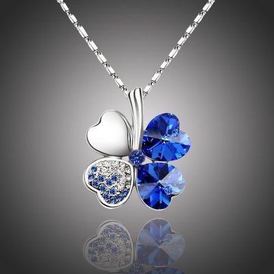 Sisi Jewelry Swarovski Elements čtyřlístek pro štěstí tmavě modrý Tmavě modrá NH1042