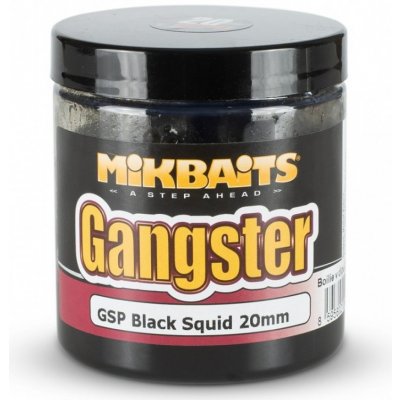 Mikbaits Gangster GSP Black Squid boilies v dipu 250ml 20mm