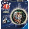 3D puzzle Ravensburger 3D puzzleball Svítící Tygr 72 ks
