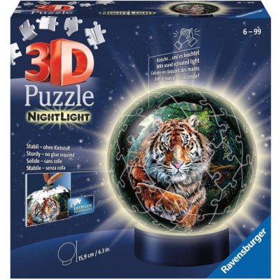 Ravensburger 3D puzzleball Svítící Tygr 72 ks