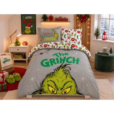 Jerry Fabrics Vánoční bavlna povlečení Grinch The Grinch 140x200 70x90 – Hledejceny.cz