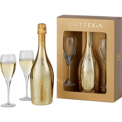 Bottega Gold Prosecco Spumante Brut DOC 11% 0,75 l (dárkové balení 2 sklenice) – Hledejceny.cz