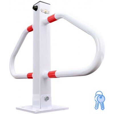 VERDA Sklopná zamykací parkovací zábrana typ T na klíč 48 cm SN1823 bílá – Zboží Mobilmania