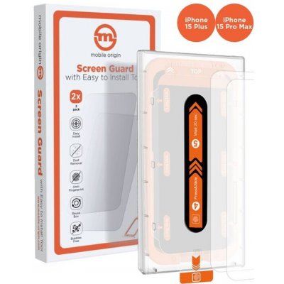 Mobile Origin Orange Screen Guard iPhone 15 Pro Max/15 Plus 2ks s aplikátorem SGA-i15ProMax-2pk – Hledejceny.cz