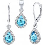 SILVEGO Set stříbrných šperků GENEVA s pravým Topazem Swiss náušnice a přívěsek JJJ1393TS – Zboží Mobilmania