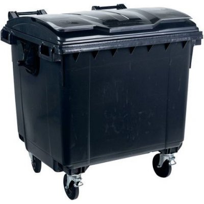 Manutan Expert Plastová venkovní popelnice 1 100 l, šedá – Zboží Mobilmania