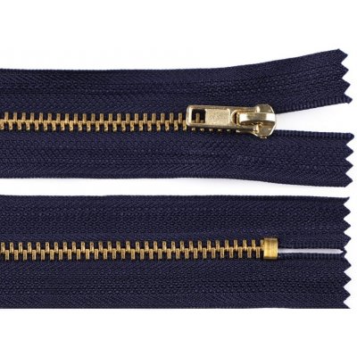 Kovový zip šíře 4 mm délka 18 cm kalhotový 330 modrá tmavá – Hledejceny.cz