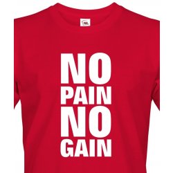 No pain no gain Canvas pánské tričko s krátkým rukávem červená
