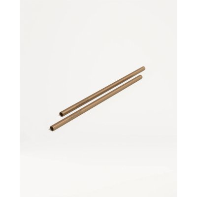 Waterdrop Nerezová brčka Udržitelné slámky z nerezové ocele bronzová matná 2 ks – Zboží Mobilmania