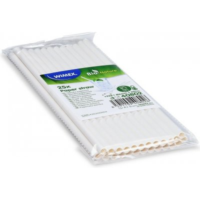 Wimex papírové brčko 6 x 20 cm bílé 25 ks – Sleviste.cz