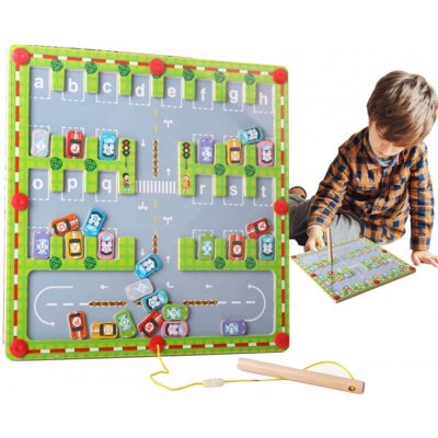 Montessori Drevená magnetické bludisko s abecedou – Sleviste.cz