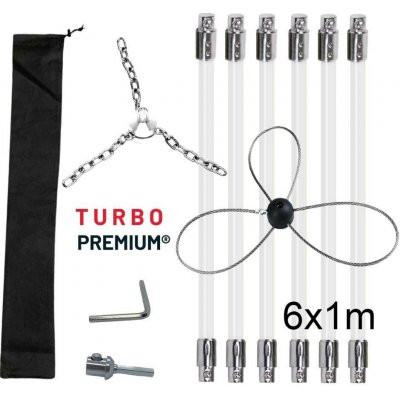Turbo Premium Rotačná kefa na čistenie komína s reťazovou hlavou a lenkom set 6 m – Hledejceny.cz