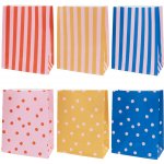 Eulenschnitt Papírový sáček Dots and Stripes 27 × 21 cm – set 6 ks, multi barva, papír – Hledejceny.cz