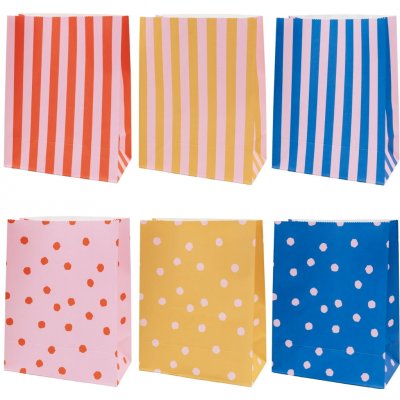 Eulenschnitt Papírový sáček Dots and Stripes 27 × 21 cm – set 6 ks, multi barva, papír – Hledejceny.cz