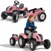 Šlapadlo Falk šlapací traktor 1058AB Pink Country Star s přívěsem růžový