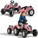 Falk šlapací traktor 1058AB Pink Country Star s přívěsem růžový