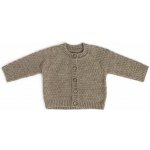 Cardigan z merino vlny pro děti hnědý nature melange Smallstuff – Zboží Dáma