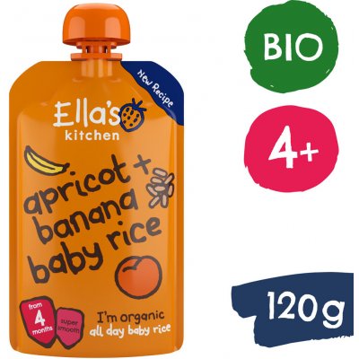 Ella's Kitchen BIO Dětská rýže banán a meruňka 120 g – Zboží Dáma