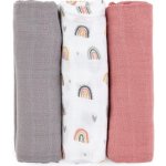 PETITE&MARS bambusová mušelínová Moussy Rose Rainbows 68 x 68 cm 3 ks – Hledejceny.cz