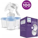 Philips AVENT manuální s VIA systémem a Prsní vložky jednorázové 100 ks – Hledejceny.cz