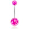 Piercing Šperky eshop piercing do bříška akrylové disko koule fialové barvy PC01.07