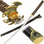 Art Gladius Černozlatá katana, cuba a kašira staromosaz – Zboží Dáma