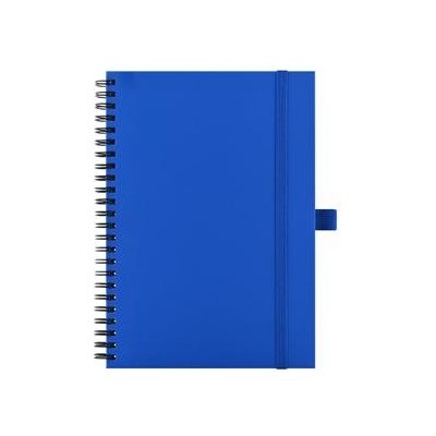 Notes koženkový SIMPLY A5 linkovaný modrá/černá spirála