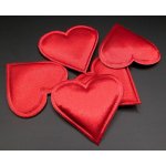 Saténová aplikace - srdíčko - červená - rozměr 4 cm x 4 cm – Zboží Dáma