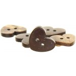 Kokosový knoflík srdíčko 15mm – Zboží Dáma
