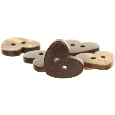 Kokosový knoflík srdíčko 15mm – Zboží Dáma