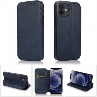 AppleKing peněženkové z PU kůže s prostorem na karty iPhone 12 mini modré – Zboží Mobilmania