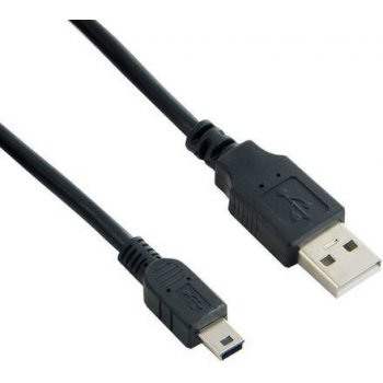 4World 07600 USB mini, 1.8m, 2.0, miniUSB B(M) USB A(M), 1,8m, černý