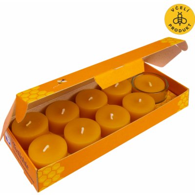 Kerzenfarm Sada čajových svíček ze včelího vosku (9 ks + stojánek) - bezobalové - ruční výroba – Hledejceny.cz