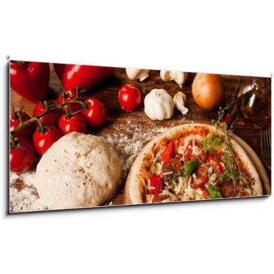 Obraz 1D panorama - 120 x 50 cm - Pizza pizza vegetarián hlavní jídlo dne – Zboží Mobilmania