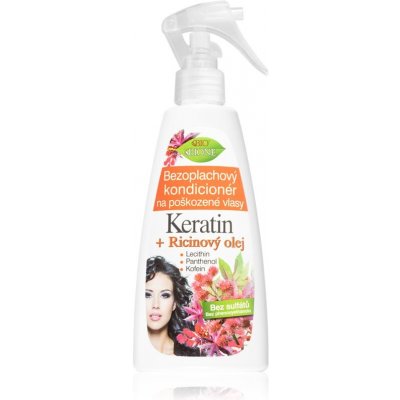 BC Bione Cosmetics Keratin + Ricinový olej regenerační bezoplachový kondicionér 260 ml