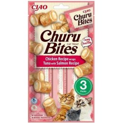 Churu Cat Bites Chicken wraps&Tuna Salmon Purée 3 x 10 g