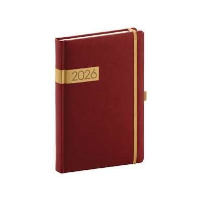 Twill A5 Denní 2026 bordó-zlatá – Zboží Živě