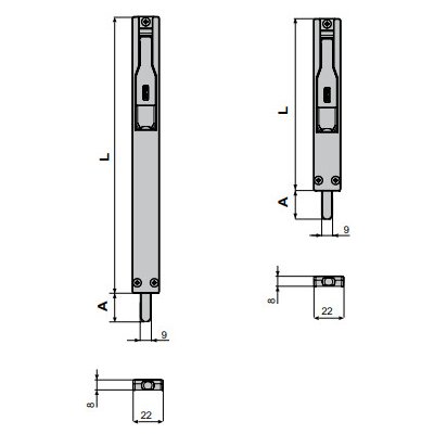 Fapim 3722BA stříbrná zástrč do profilu 35 mm 225x22x8 mm – Zboží Mobilmania