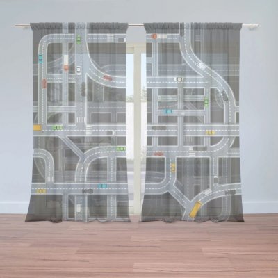 Sablio Záclony Dětská autodráha: 2ks 150x250cm – Hledejceny.cz