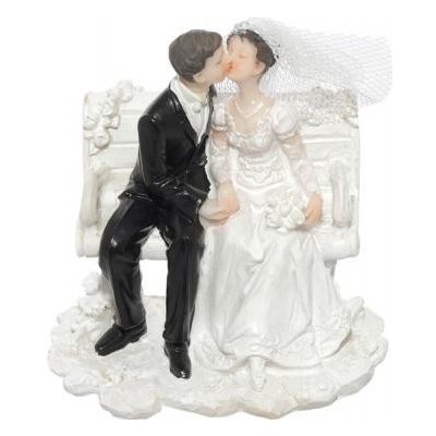 Paris Dekorace Svatební figurky ženich a nevěsta na lavičce