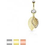 Piercingate piercing do pupíku lístek PBV00562 čirá 5/ – Zboží Mobilmania