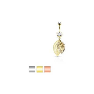 Piercingate piercing do pupíku lístek PBV00562 čirá 5/ – Zboží Mobilmania