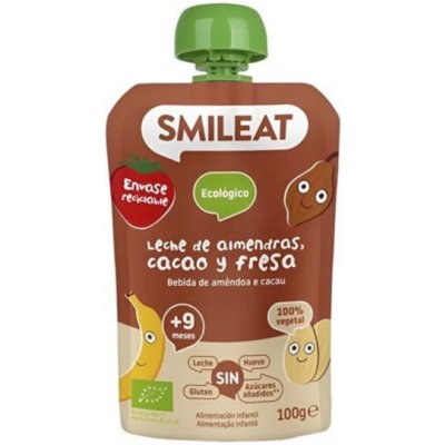 Smileat BIO kapsička mandlové mléko, jablko, banán, jahoda, rýže a kakao 100 g – Zboží Dáma