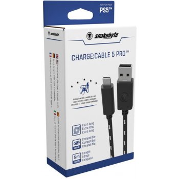 Snakebyte PS5 Charge Cable 5 Pro USB 2.0 nabíjecí kabel A - USB C 5 m
