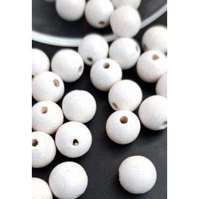 Detoa dřevěné korálky bílé 10 mm 10 ks – Zboží Dáma