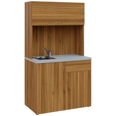 KUCH - SIMPLE 3 kuchyňka s výklopem (dřez + baterie + lednice) 1800x1000x600 mm ořech světlý – Zboží Mobilmania