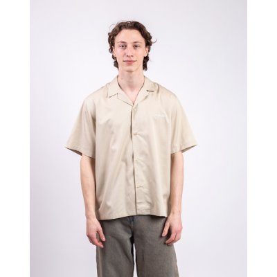 Carhartt WIP košile Delray krátký rukáv stone/white – Zboží Dáma