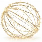 DECOLED 3D LED svítící koule na zahradu, pr. 40 cm, teple bílá, bílý kabel, IP67, hliník, Easy fix – Zboží Dáma