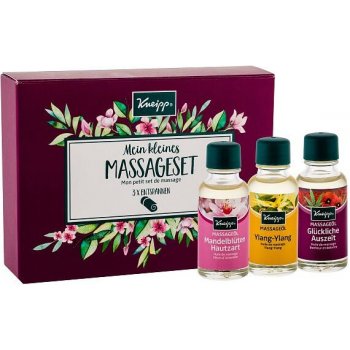 Kneipp Massage Oil masážní olej Ylang-Ylang 20 ml + masážní olej Šťastné časy 20 ml + masážní olej Mandlové květy 20 ml dárková sada