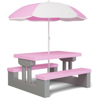 Spielwerk Dětská sedací sestava růžová se slunečníkem – Zboží Mobilmania